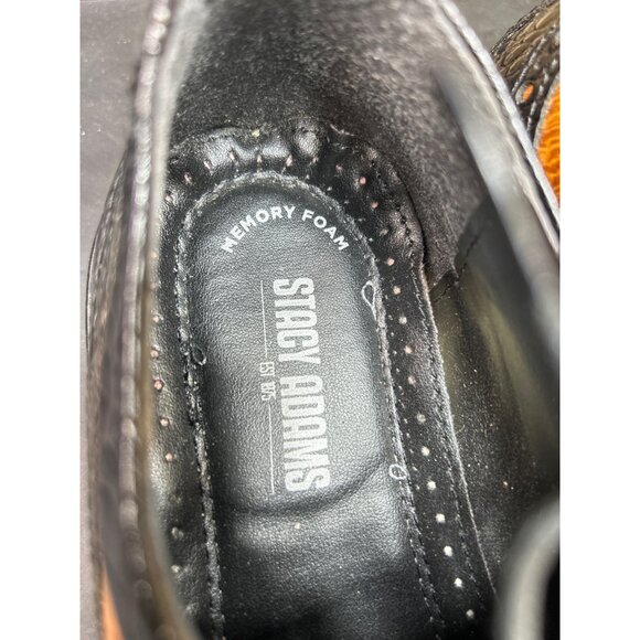 Stacy Adams Mens Dress Shoes Size 8.5 Brown & Black Crocodile Pattern Leather - Picture 4 of 10